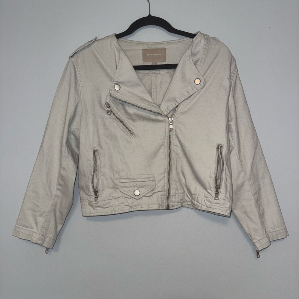 Banana Republic Gray Edgy Motorcycle Jacket